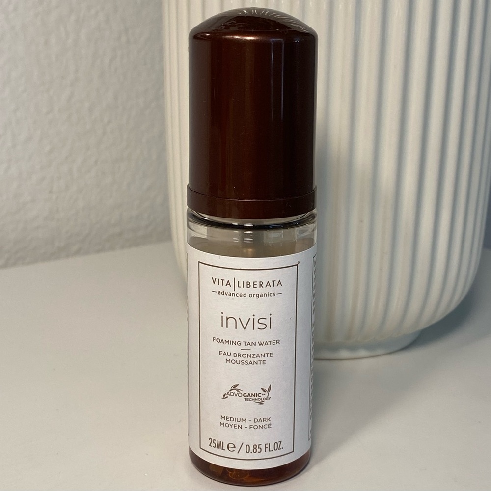 New INVISI Foaming Tan Water Med-Dark 25ml Advanced Organics
